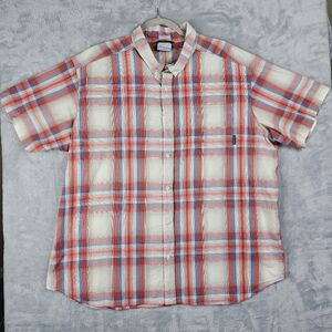 Columbia Short Sleeve Shirt Mens Size XXL Regular Fit Red/White